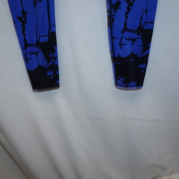 ALO YOGA Cobalt Blue Black Abstract Leggings  L - Picture 3 of 7